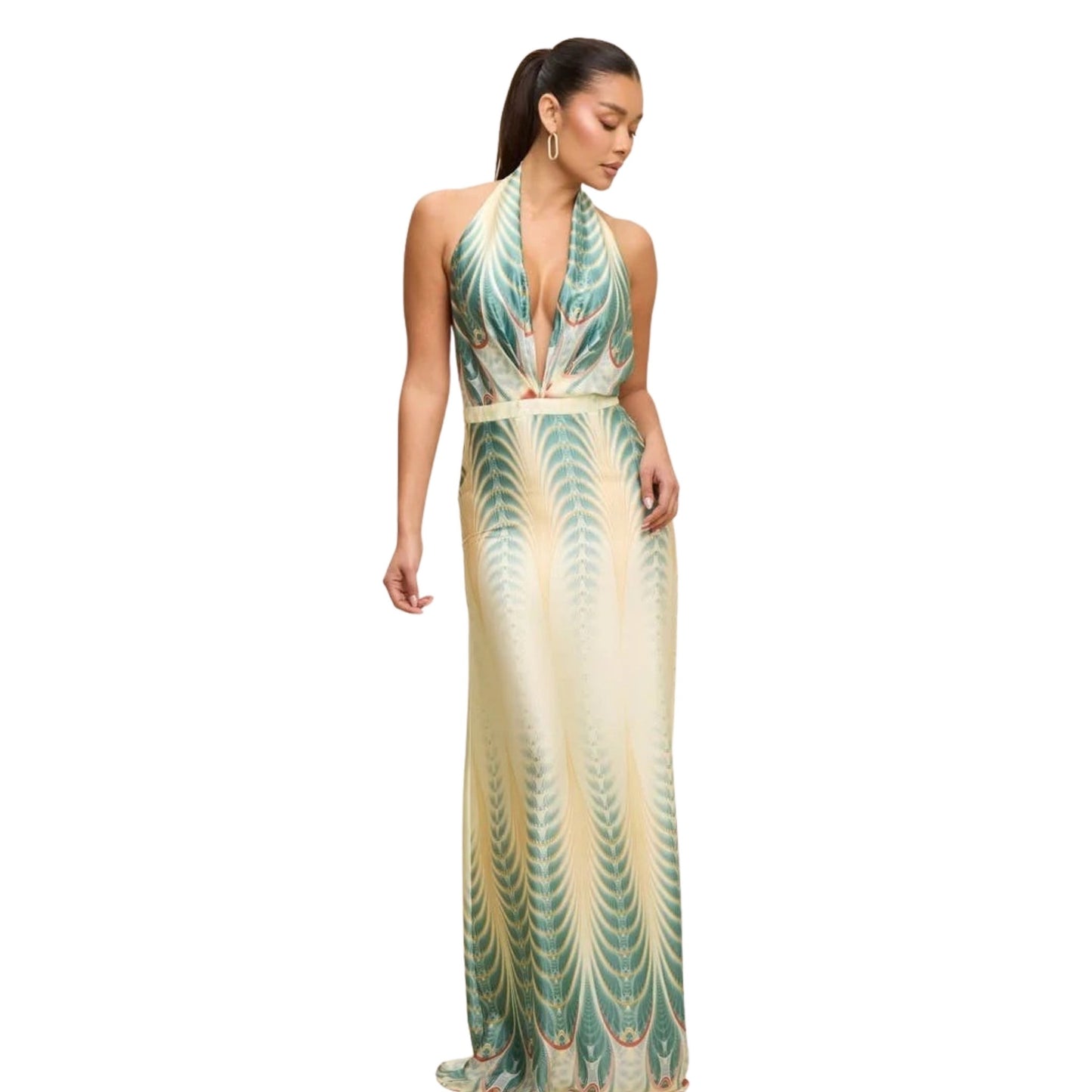 Oceana Tides Halter Maxi Dress