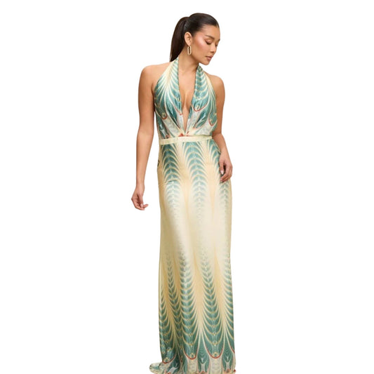 Oceana Tides Halter Maxi Dress
